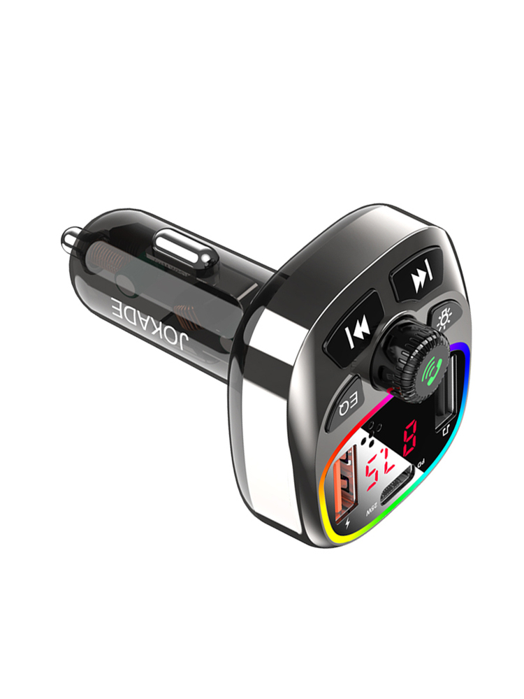 JOKADE - JH041 40W TRIO (2xUSB+1xUSB-C) Automobilinis BT FM siųstuvas BLACK OTL