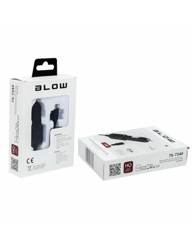 Telefono automobilinis įkroviklis BLOW Car charger 5V, 2,1A mini USB T21A 75-752