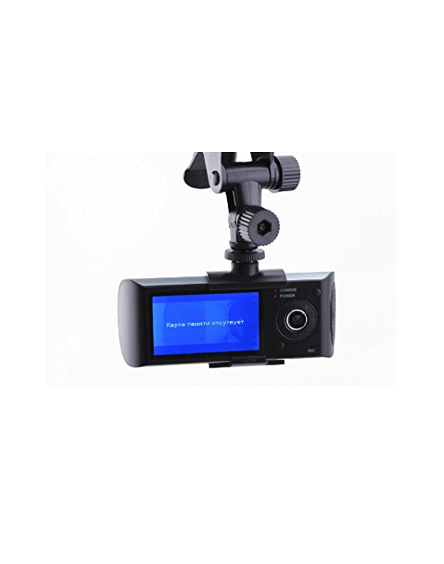 R300 Sinchroniško filmavimo DVR registratorius su dviguba kamera - Juodas