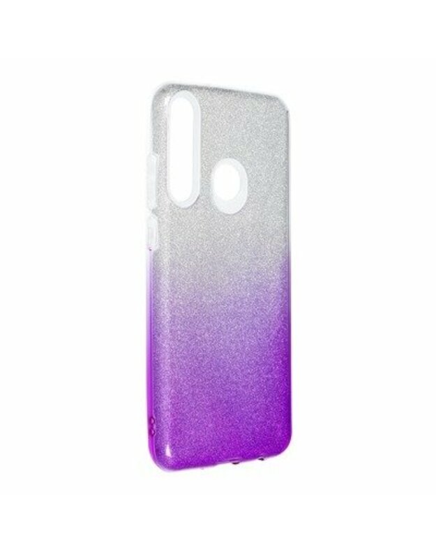 Forcell blizgantis dėklas HUAWEI Y6P skaidrus/violetinis