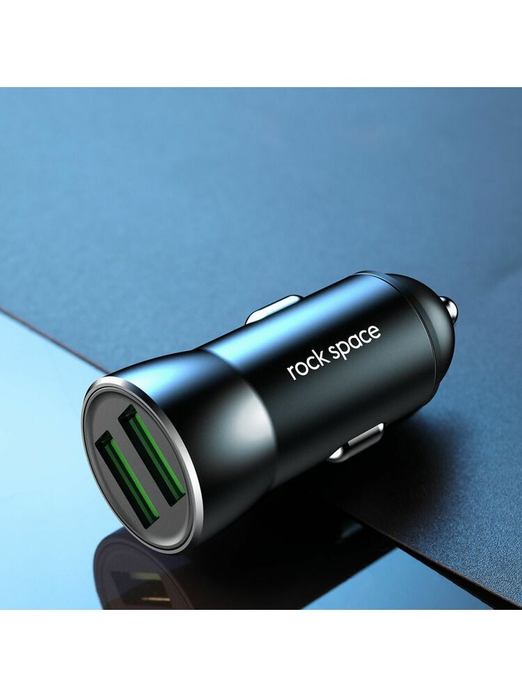 ROCK H8 2 UOSTŲ USB AUTOMOBILIŲ Įkroviklis JUODAS