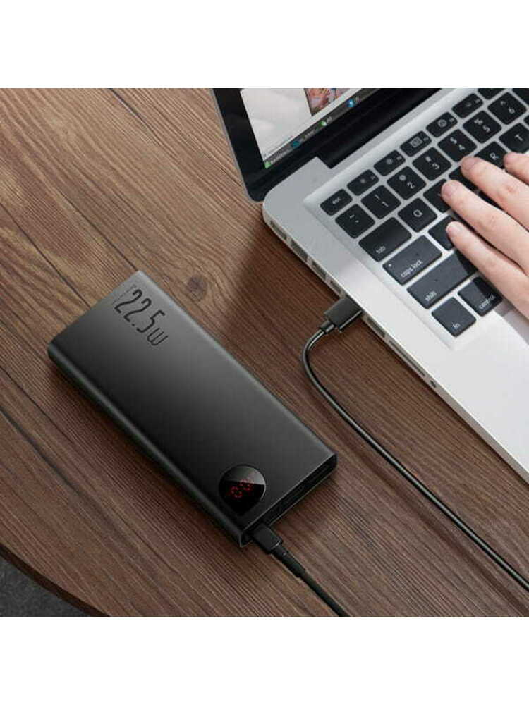 Įkroviklis Powerbank Baseus Adaman Metal, 10000mAh, 22,5W (juodas)