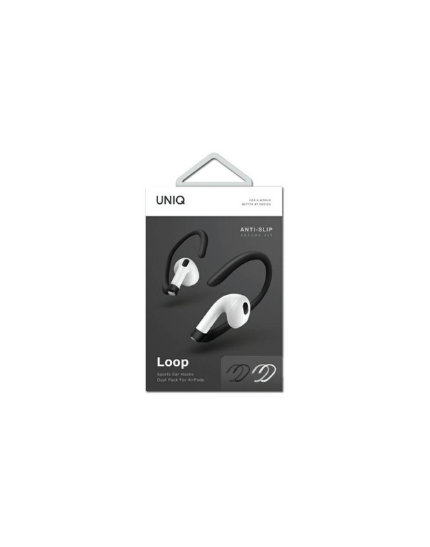 UNIQ Loop sportiniai ausų kabliukai AirPods balta-juoda