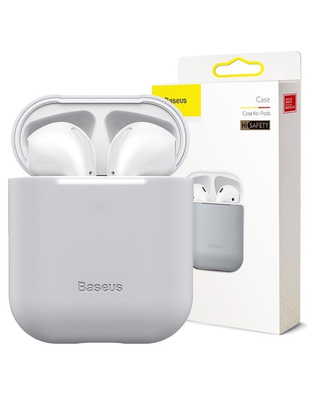 Baseus Super Thin Silica Gelinis Dėklas AirPods 1/2 - Pilkas 