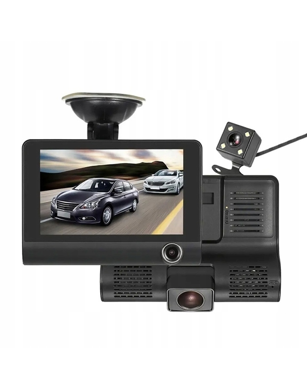 DVR-04 4,0" vaizdo įrašymo įrenginys + Full HD atbulinės eigos kamera Patikima apsauga