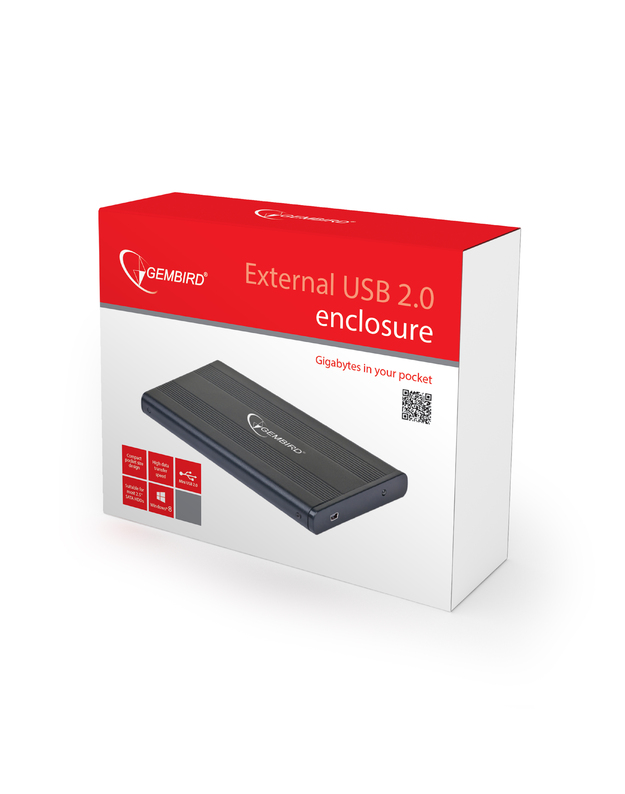Gembird EE2-U2S-5 External USB 2.0 enclosure for 2.5 