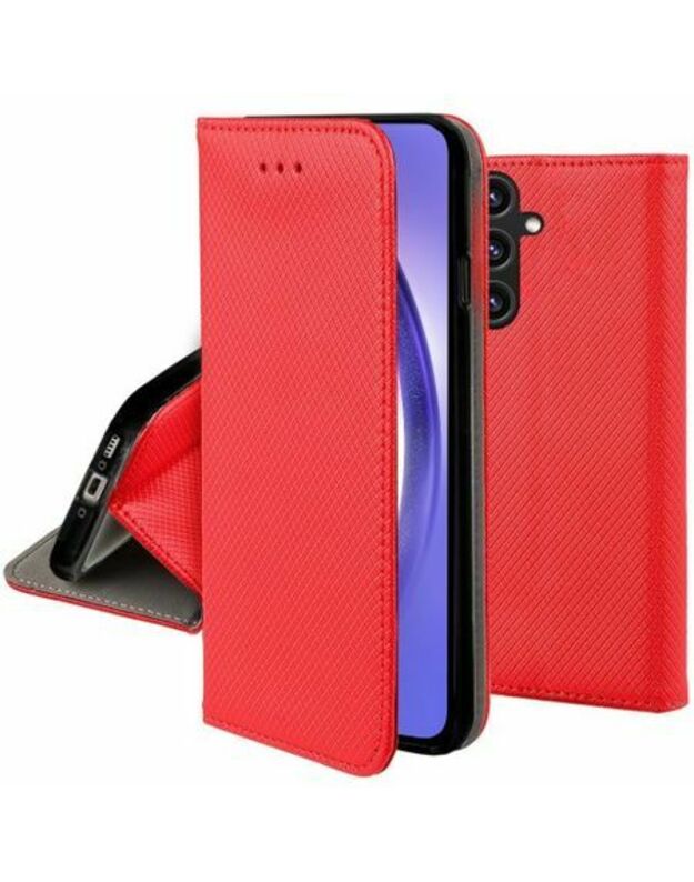 TELONE SMART BOOK MAGNET DĖKLAS, SKIRTAS SAMSUNG GALAXY A54 5G RED