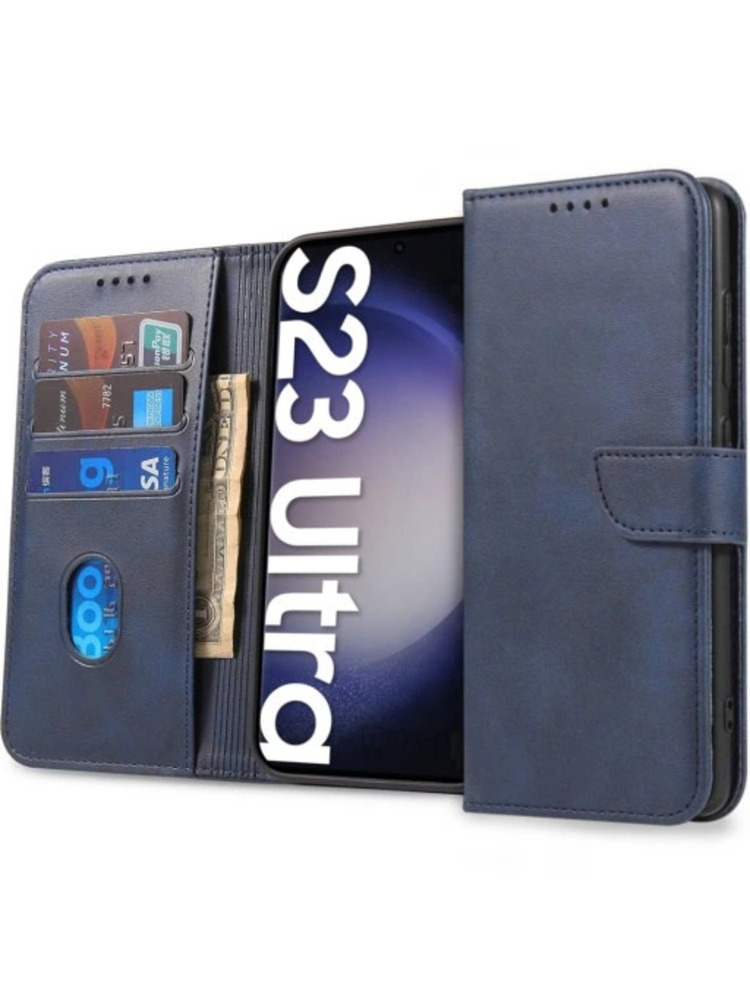 Dėklas SAMSUNG GALAXY S23 ULTRA Nexeri piniginė raudona arba mėlyna