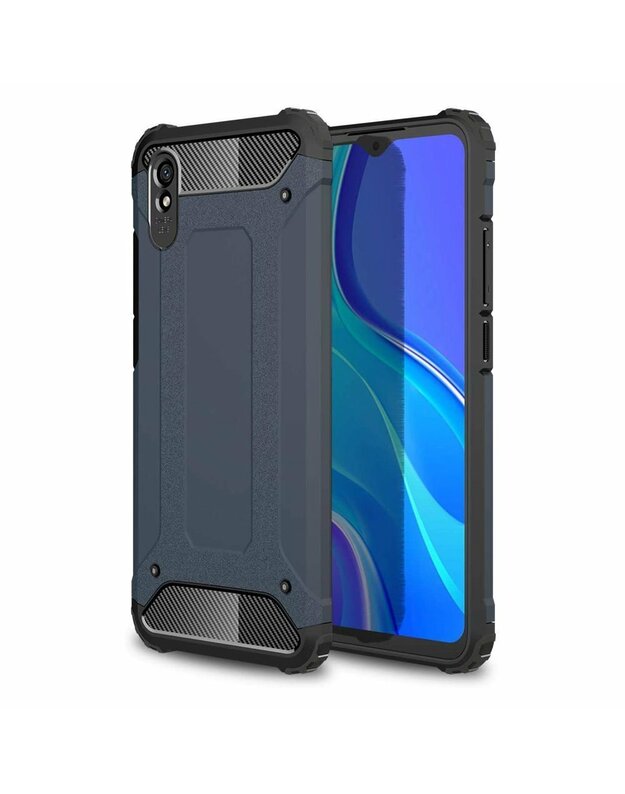 Hibridinis „Armor Case“ tvirtas tvirtas dangtelis, skirtas „Xiaomi Redmi 9A“ mėlynai