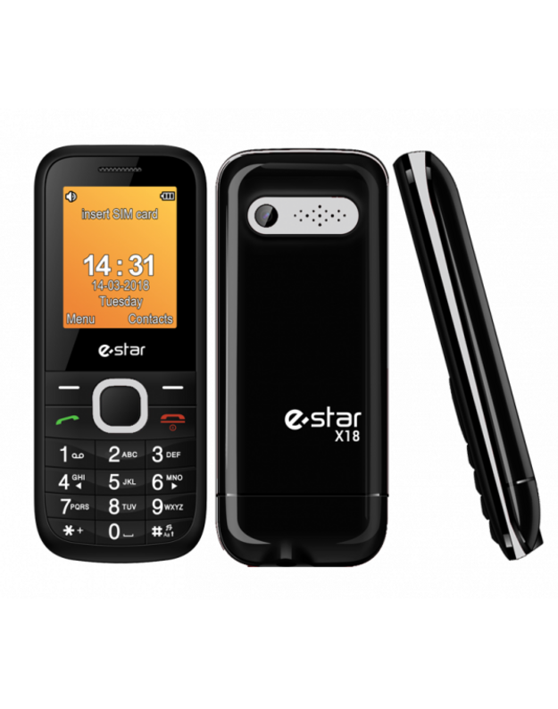 MOBILUSIS TELEFONAS ESTAR X18 FEATURE PHONE DUAL SIM SILVER