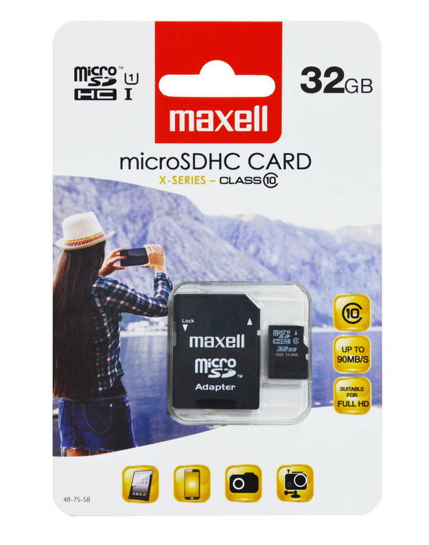 Atminties kortelė „MicroSDHC 32GB“ - „MAXELL 32GB class10 +“ adapteris