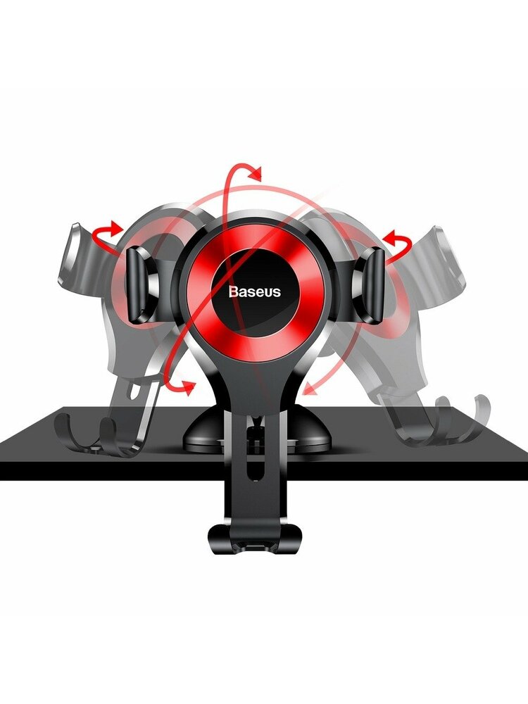 „BASEUS Osculum Type Gravity“ automobilio laikiklis juodas ir raudonas SUYL-XP09