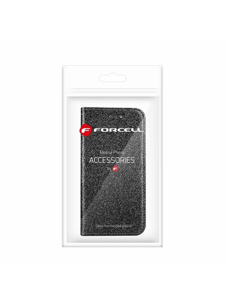 Forcell SHINING knyga, skirta SAMSUNG A42 5G juoda