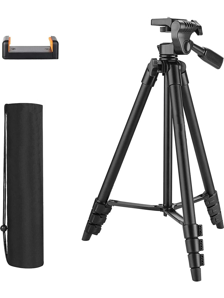 „Tacklife MLT01“ fotoaparato trikojis 40,5–136 cm, 5 viename lengvas aliuminio trikojis, 1/4 colio standartinis trikojis, veidrodinio fotoaparato trikojis ir sulankstomas trikojis su telefono laikikliu ir nešiojamojo kompiuterio krepšiu