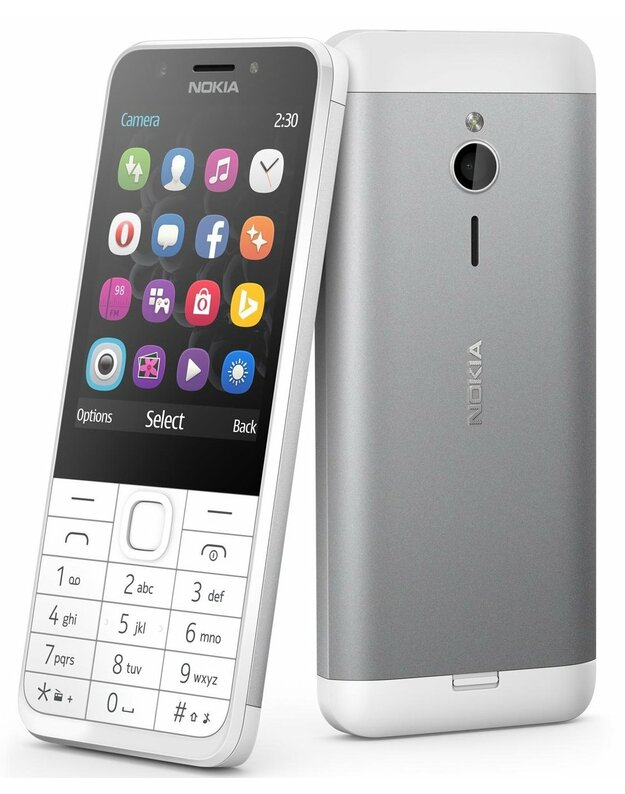 Nokia 230 Dual SIM Silver mobilusis telefonas