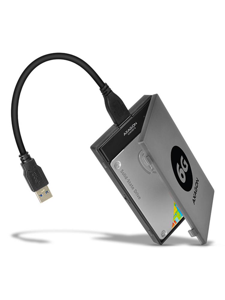 USB 3.0 – SATA adapteris greitam 2,5" SSD/HDD prijungimui. Su dėklu.