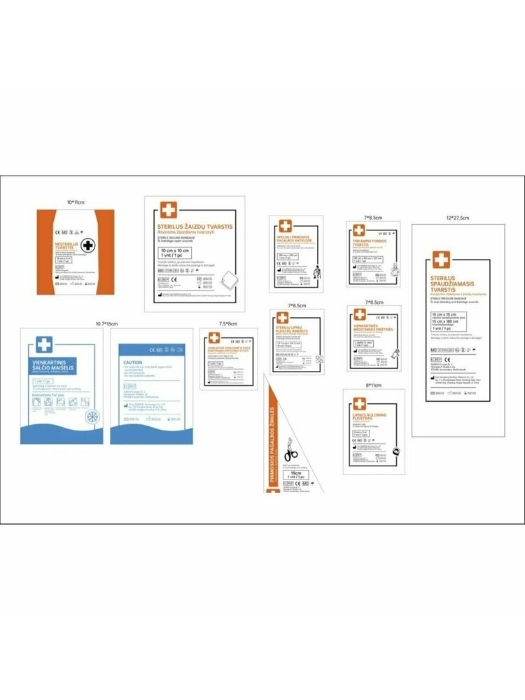 Naujos sudėties pirmosios pagalbos vaistinėlė 2023