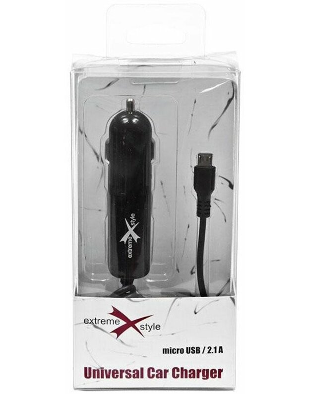 Automobilinis telefono įkroviklis EXTREME A164 002 (įėjimas: 12-24V, išėjimas: Micro USB, 2,1A)