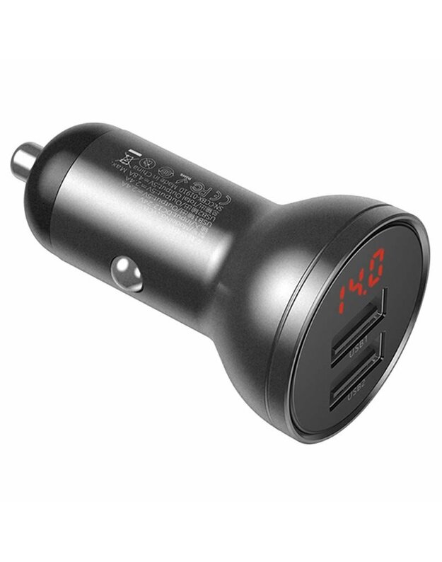 BASEUS 24W Digital Display Dual USB 4.8A Car Charger