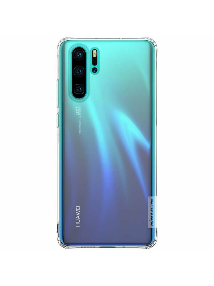 Skaidrus/pilkas silikoninis dėklas Huawei P30 Pro telefonui "Nillkin Nature"