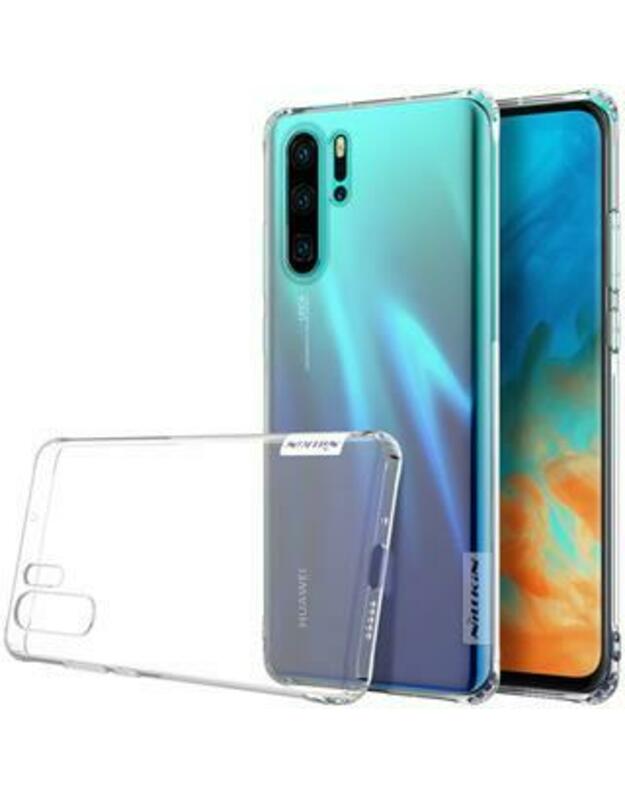 Skaidrus/pilkas silikoninis dėklas Huawei P30 Pro telefonui "Nillkin Nature"