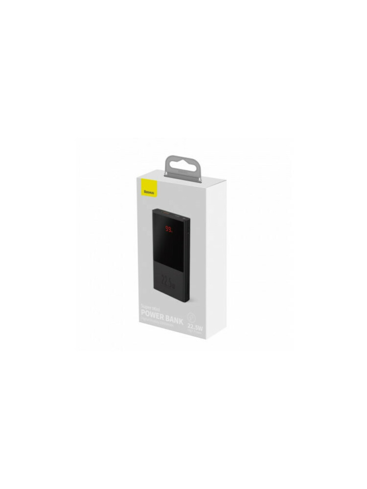„Baseus“ maitinimo blokas 10 000 mAh USB / USB tipas C 22,5 W 5 A greitas įkrovimas 3.0 AFC FCP juodas (PPMN-A01)