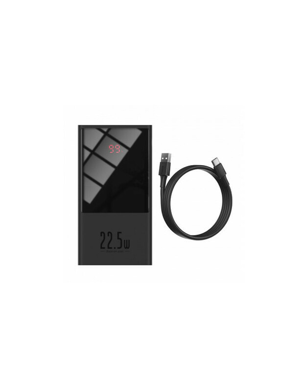 „Baseus“ maitinimo blokas 10 000 mAh USB / USB tipas C 22,5 W 5 A greitas įkrovimas 3.0 AFC FCP juodas (PPMN-A01)