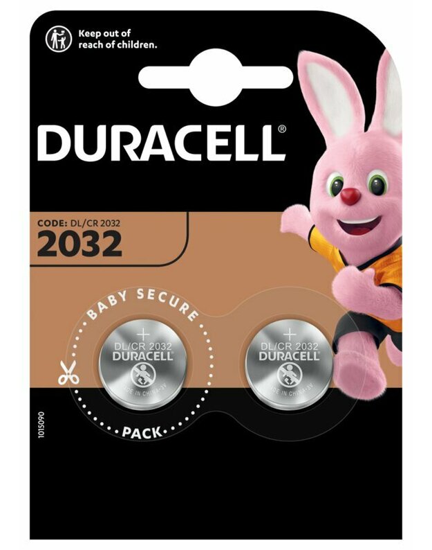 Elementai Duracell, CR2032 (DL2032), 2vnt