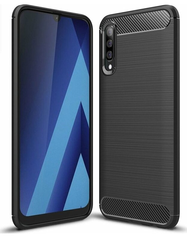  juodo silikono dėklas „Galaxy A70“