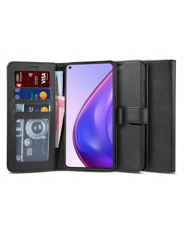 „XIAOMI MI 10T PRO 5G“ / „MI 10T 5G TECH-PROTECT ECO LEATHER“ PINIGINĖS DANGTELIS - JUODAS