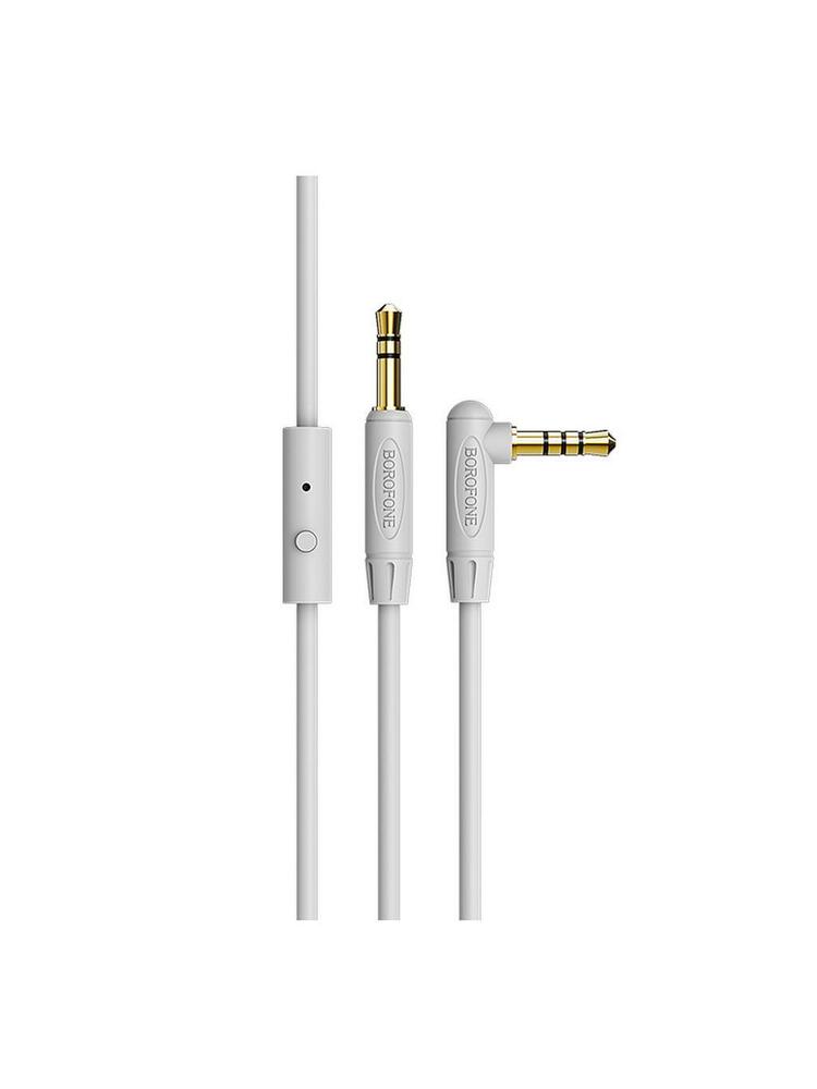 Telefono priedas Audio adapteris 3,5mm į 3,5mm Borofone BL5 AUX su mikrofonu, pilkas