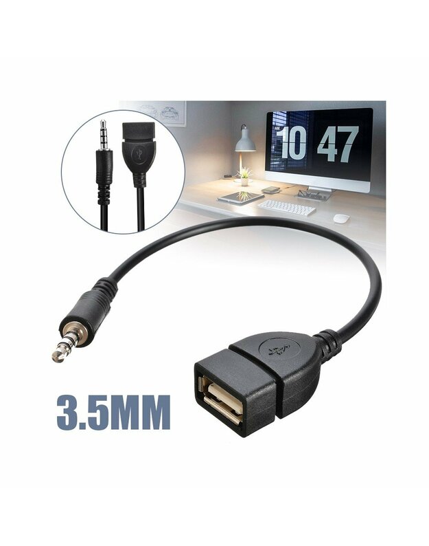 3.5mm AUX Laidas Adapteris Į USB