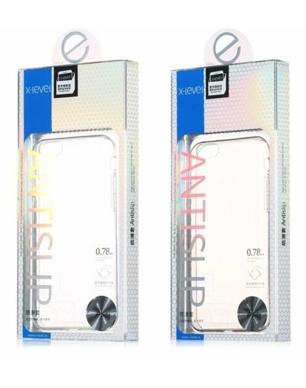 .X-LEVEL/PIPILU, ANTISLIP/Oxygen nugarelės Antislip serijos Samsung A41, 0,78mm silikoninis skaidrus, Blister įpakavimas