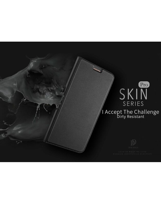 .DUX DUCIS , Skin Pro atverčiamas į šoną Samsung A41, silikonas 0,3mm, su magnetu, juodas