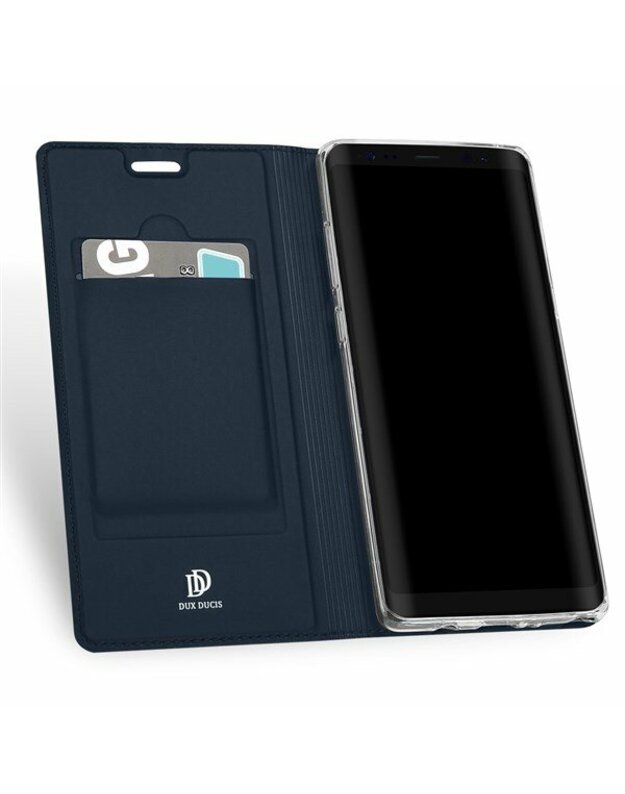 DUX DUCIS , Skin Pro atverčiamas į šoną Xiaomi Redmi Note 9s, Note 9 Pro, Note 9 Pro MAX, silikonas 0,3mm, su magnetu, melynas