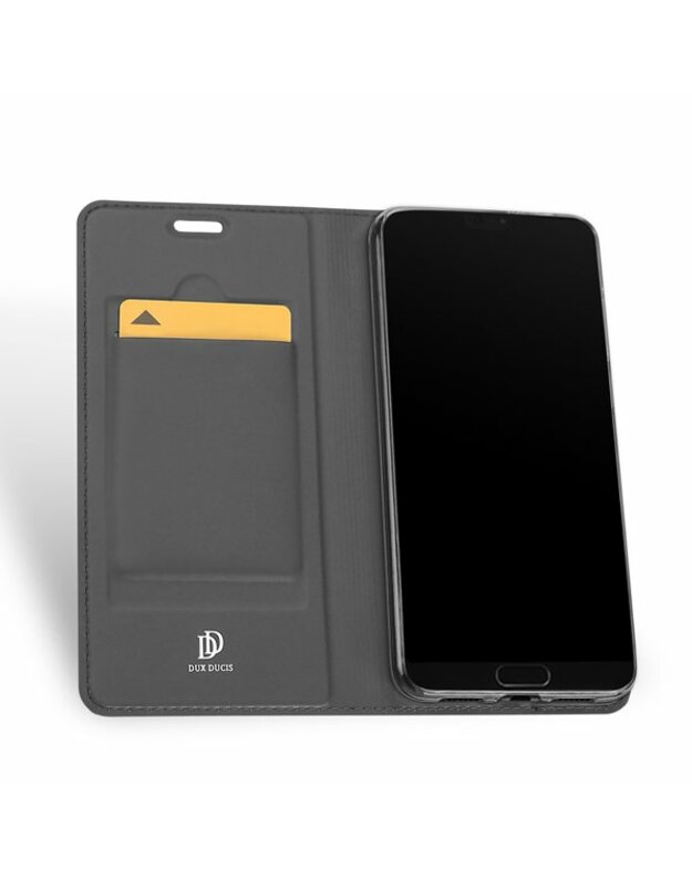 DUX DUCIS , Skin Pro atverčiamas į šoną Huawei P40 lite E, Y7p, silikonas 0,3mm, su magnetu, juodas