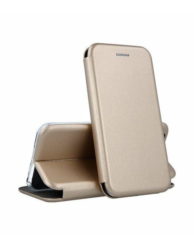 Auksinės spalvos atverčiamas dėklas Samsung Galaxy S10 telefonui "Book Elegance"