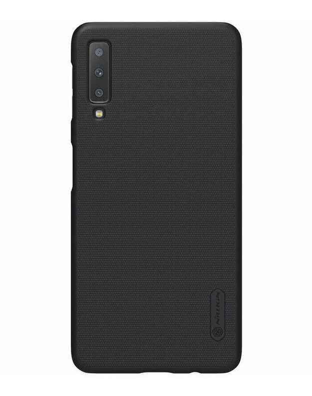 Juodas dėklas Samsung Galaxy A7 2018 telefonui "Nillkin Frosted Shield"