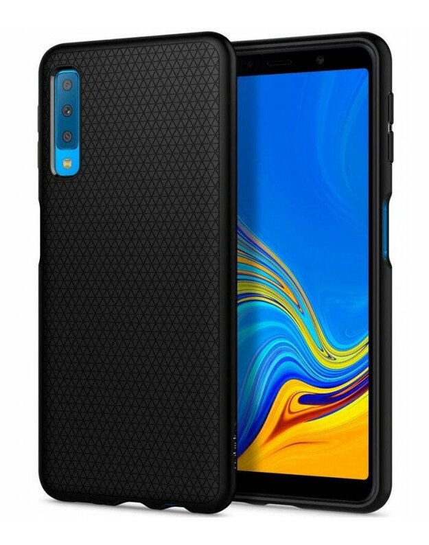 Juodas dėklas Samsung Galaxy A7 2018 telefonui "Spigen Liquid Air"