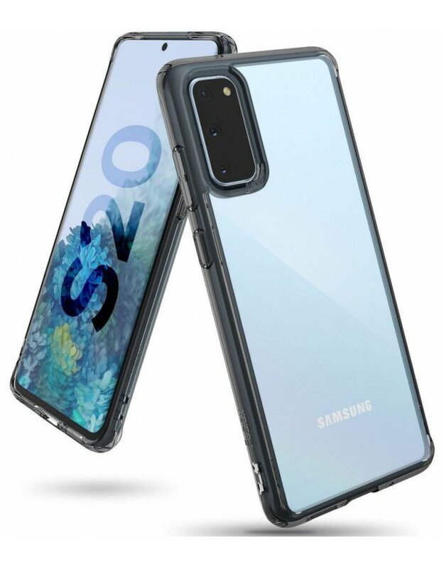 Juodas dėklas Samsung Galaxy S20 telefonui "Ringke Fusion"
