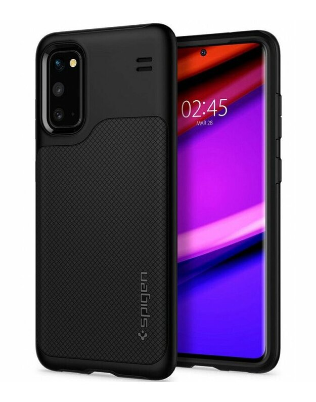 Juodas dėklas Samsung Galaxy S20 telefonui "Spigen Hybrid NX"