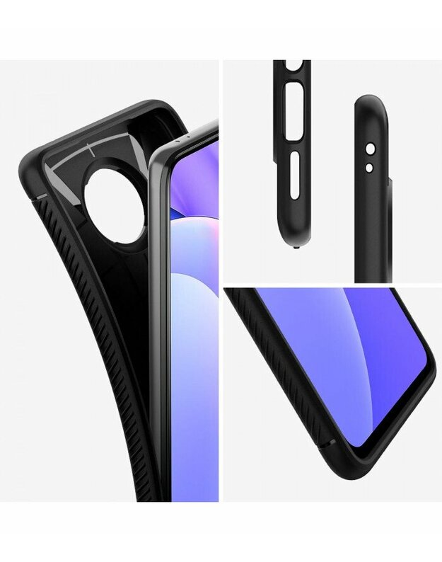 Juodas dėklas Xiaomi Mi 10T Lite telefonui "Spigen Rugged Armor"