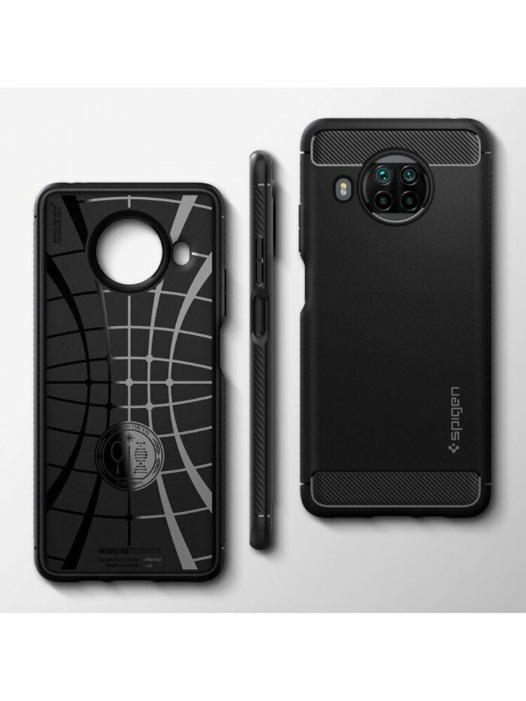 Juodas dėklas Xiaomi Mi 10T Lite telefonui "Spigen Rugged Armor"