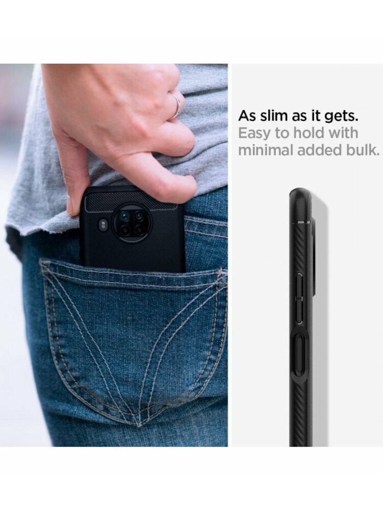 Juodas dėklas Xiaomi Mi 10T Lite telefonui "Spigen Rugged Armor"