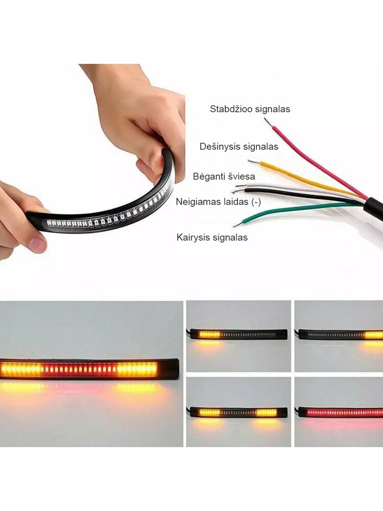 48 LED Motociklo LED Juosta