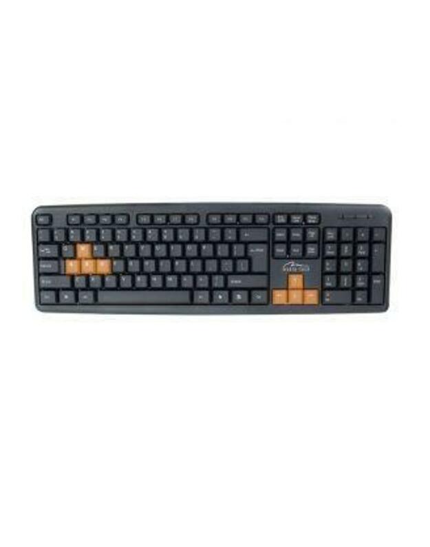 Ergonomiška klaviatūra darbui ir žaidimams Media-Tech KEYBOARD 4 ALL MT1250-US, žemo profilio mygtukai, USB jungtis, juoda  