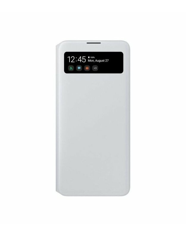 Originalus baltas atverčiamas dėklas "S-View Case" Samsung Galaxy A71 telefonui "EF-EA715PWE"