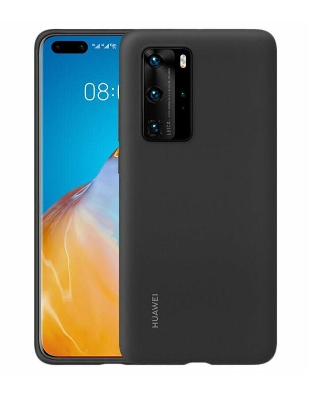 Originalus juodas dėklas Huawei P40 Pro telefonui "Silicone Cover"