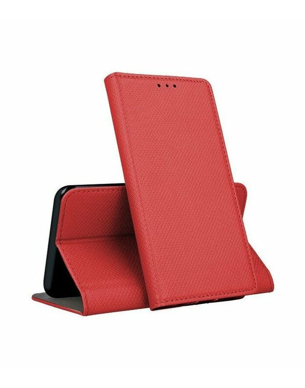 Raudonas atverčiamas dėklas Samsung Galaxy A71 telefonui "Smart Magnet"