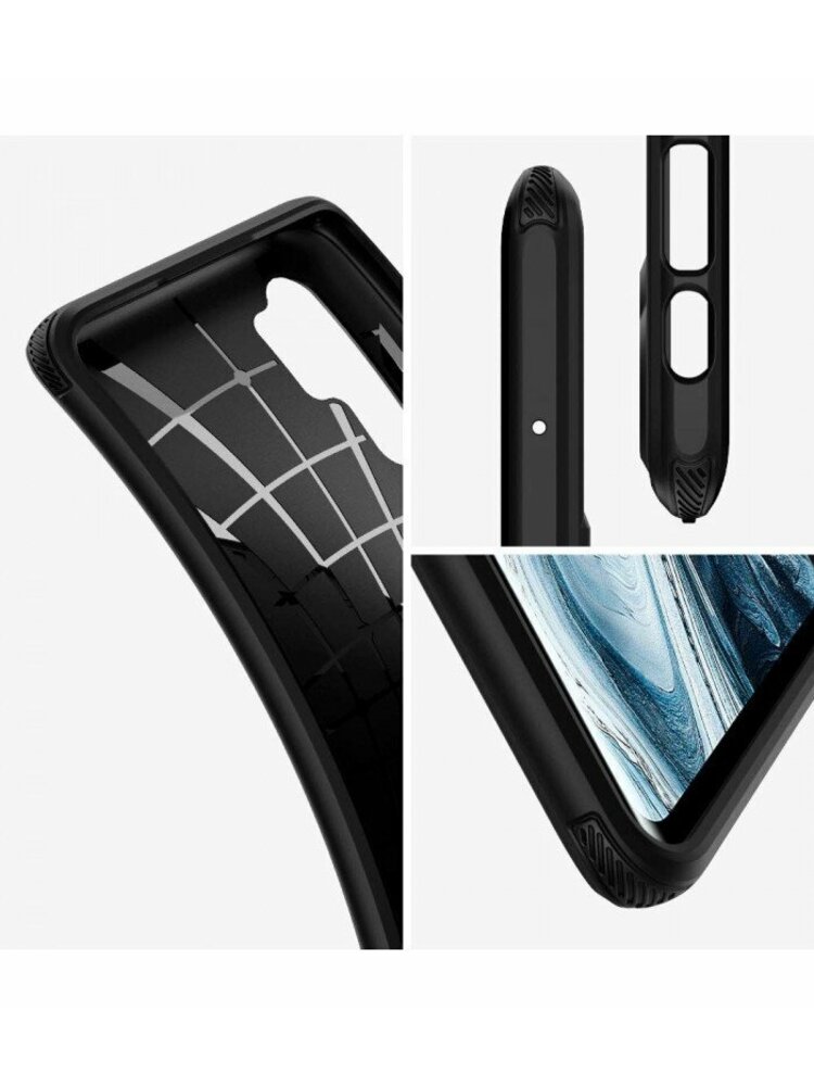 Juodas dėklas Xiaomi Mi Note 10 / Note 10 Pro telefonui "Spigen Rugged Armor"